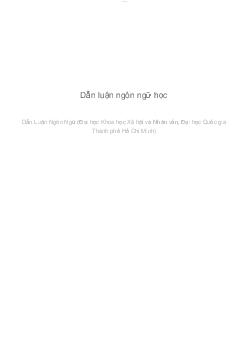 Chương I  ĐẠI CƯƠNG VỀ NGÔN NGỮ VÀ NGÔN NGỮ HỌC | Dẫn luận ngôn ngữ | Đại học Khoa học Xã hội và Nhân văn, Đại học Quốc gia Thành phố HCM