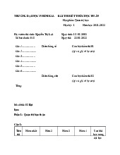 Bài thi kết thúc học phần Quản trị học năm học 2021 - 2022 | Trường Đại học Phenikaa