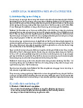 Chiến lược marketing mix 4P của Unilever tại Việt Nam | Môn Chiến lược maketing - Đại học Tài nguyên và Môi trường Hà Nội