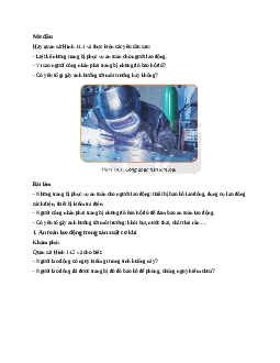 Công nghệ 11 Kết nối tri thức Bài 14: An toàn lao động và bảo vệ môi trường trong sản xuất cơ khí