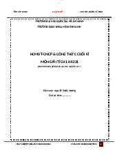 File công thức thi cuối kì - Giải tích | Trường Đại học Bách khoa Thành phố Hồ Chí Minh