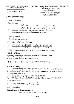Đề học sinh giỏi huyện Toán 8 năm 2021 – 2022 phòng GD&ĐT Đông Sơn – Thanh Hóa