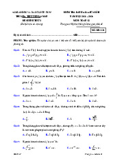 Đề giữa kì 2 Toán 12 năm 2024 – 2025 trường THPT Ten Lơ Man – TP HCM có đáp án