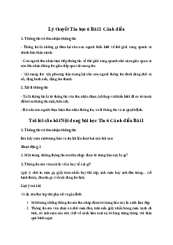 Giải Tin học 6 Bài 1: Thông tin thu nhận và xử lí thông tin | Cánh diều