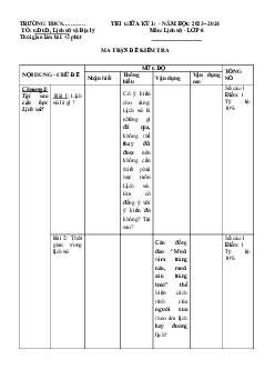 Đề thi giữa học kì 1 môn Lịch sử - Địa lí 6 năm 2023 - 2024 sách Chân trời sáng tạo | Đề 6