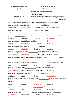 Đề thi vào 10 Tiếng Anh các tỉnh thành 2023 (có đáp án)
