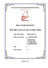 Báo cáo môn Quản lý dự án phần mềm | Học viện Công Nghệ Bưu Chính Viễn Thông