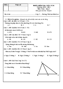 Đề thi học kì 2 môn Toán 2 năm 2022 - 2023 sách Kết nối tri thức với cuộc sống | Đề 7