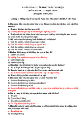 NGÂN HÀNG CÂU HỎI TRẮC NGHIỆM MÔN: PHÁP LUẬT ĐẠI CƯƠNG (Dùng cho hệ ĐH, CĐ)