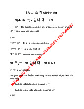 Bài 1 sơ cấp 1 môn Tiếng Hàn | Học viện Nông nghiệp Việt Nam