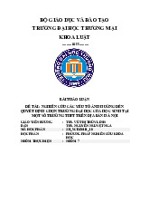 Nghiên cứu yếu tố chọn trường ĐH tại Hà Nội | Bài thảo luận phương pháp nghiên cứu khoa học