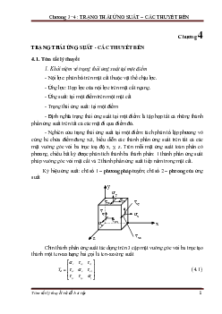 Giáo trình "Chương 3+4: Trạng thái ứng suất - Các thuyết bền"