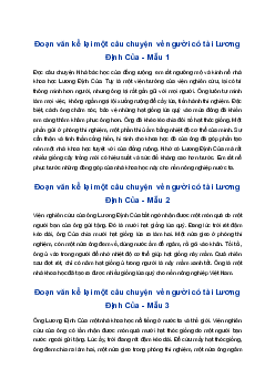 Kể lại một câu chuyện về người có tài Lương Định | Tập làm văn 4