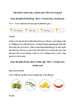 Soạn bài Chuyện hoa, chuyện quả trang 62 | Tiếng việt 3 Chân trời sáng tạo