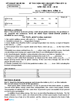 Đề Thi Chọn Học Sinh Giỏi Lớp 11 THPT Tỉnh Nghệ An Năm Học 2015-2016 Môn Tiếng Anh (có đáp án)
