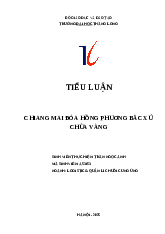 Tiểu luận về Chiang Mai đóa hồng phương Bắc xứ chùa vàng môn Logistic - Quản lý chuỗi cung ứng | Trường Đại học Thăng Long