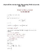 Đề thi vào lớp 6 môn Toán trường THCS Lê Lợi năm 2024 - 2025