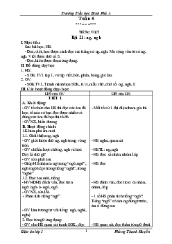 Giáo án Tiếng Việt 1 - Tuần 6 | sách Vì sự bình đẳng và dân chủ trong giáo dục