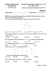 Đề cuối học kì 1 Toán 12 năm 2024 – 2025 trường THPT Kon Tum