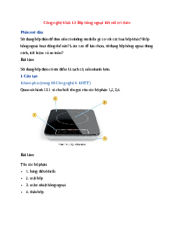 Công nghệ 6 bài 13 Bếp hồng ngoại Kết nối tri thức