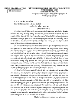 Đề chọn HSG Ngữ văn 7 huyện Lâm Thao 2022-2023 (có đáp án)
