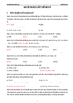 Bài tập ôn tập xác suất thống kê 2023 | Trường Đại học Giao thông Vận Tải