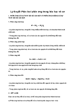 Hóa học 10 Bài 18: Phân loại phản ứng trong hóa học vô cơ - Kết Nối Tri Thức