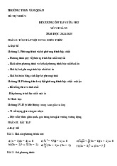 Đề cương giữa kì 1 Toán 9 năm 2024 – 2025 trường THCS Văn Quán – Hà Nội