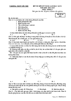 Đề thi thử THPT Quốc gia năm 2023 môn Sinh lần 2 trường THPT Yên Thế, Bắc Giang