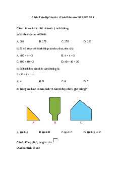Đề thi Toán lớp 3 học kì 1 | Cánh Diều năm 2022-2023 Số 3