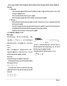 Chuyên đề đại lượng tỉ lệ nghịch, một số bài toán về đại lượng tỉ lệ nghịch