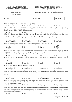 Kiểm tra chuyên đề Toán 11 năm 2018 – 2019 trường Dương Quảng Hàm – Hưng Yên
