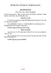 Đề Thi Học Kì 1 Tiếng Việt 1 Cánh Diều 2021-2022 Có Đáp Án Và Ma Trận