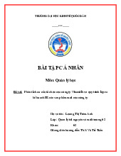 Phân tích cơ cấu tổ chức của công ty Vinamilk và quy trình lập ra kế hoạch PR các sản phẩm mới của công ty | Bài tập nhóm môn Quản lý học