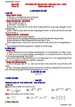 Đề cương ôn tập học kì 1 Toán 10 năm 2019 – 2020 trường Đa Phúc – Hà Nội