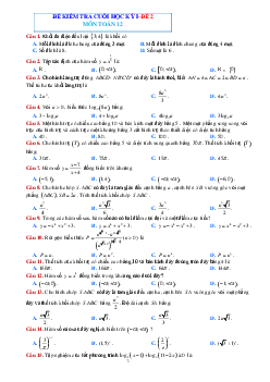 Đề 2 ôn tập HK1 toán 12 năm 2022-2023 (Có đáp án)