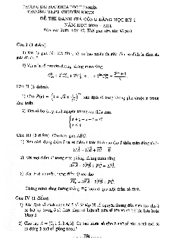 Đề ĐGCB học kỳ 1 Toán 10 năm 2020 – 2021 trường THPT chuyên KHTN – Hà Nội