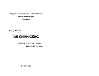Giáo trình môn Tài chính công | Đại học Kinh Doanh và Công Nghệ Hà Nội