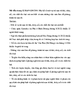 Giải SGK Giáo dục công dân 8 bài 9: Phòng ngừa tai nạn vũ khí, cháy, nổ và các chất độc hại | Kết nối tri thức