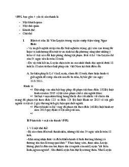 Phân tích cấu thành VPPL vụ án Lê Văn Luyện | Bài tập môn Luật kinh doanh | Đại học Sư Phạm Huế