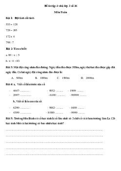 Đề ôn tập ở nhà lớp 3 số 36 - (Ngày 11/4)