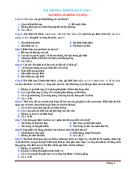 Bài tập trắc nghiệm GDCD 7 Bài 9: Xây dựng gia đình văn hóa (có đáp án)