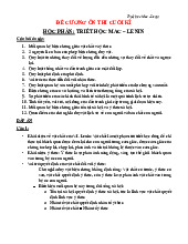 Ôn thi cuối kỳ Môn Triết học Mác - Lênin | Đại học Sư phạm Thành phố Hồ Chí Minh