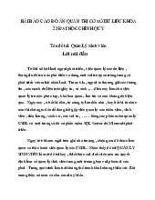 Bài báo cáo đồ án quản trị cơ sở dữ liệu khóa 23 đại học chính quy tên đề tài: quản lý sinh viên môn Quản trị cơ sở dữ liệu | Trường đại học kinh doanh và công nghệ Hà Nội