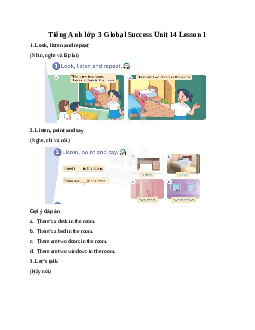 Tiếng Anh lớp 3 Global Success Unit 14 Lesson 1