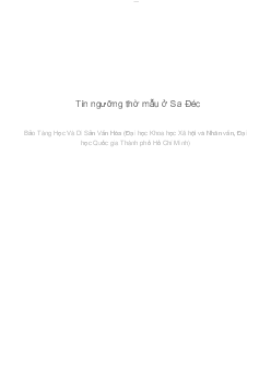 Tín ngưỡng thờ mẫu ở Sa Đéc | Bảo tàng học và di sản văn hóa | Đại học Khoa học Xã hội và Nhân văn, Đại học Quốc gia Thành phố HCM