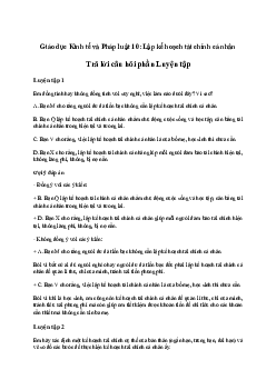 Giải Kinh tế 10 Bài 10: Lập kế hoạch tài chính cá nhân | Cánh diều