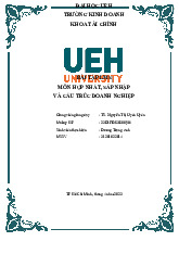 Bài Tập Chương 6: Chiến Thuật Thâu Tóm Của Công Ty  môn Sáp nhập, mua lại và tái cấu trúc doanh nghiệp  | Trường Đại học Kinh tế Thành phố Hồ Chí Minh