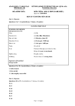 (Đáp án Listening) Đề thi lập đội tuyển dự thi HSG Quốc Gia tỉnh Đắk Lắk môn Tiếng Anh năm 2015-2016