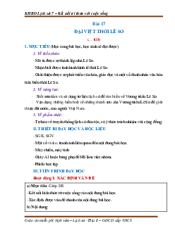 Giáo án Bài 17: Đại Việt thời Lê sơ (1428 - 1527) Lịch sử 7 | Kết nối tri thức